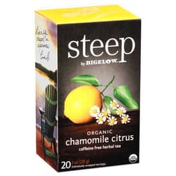 Bigelow Tea steep Organic Chamomile Citrus Herbal 20 Count Box, Certified Organic, Gluten-Free, Kosher Tea in Foil-Wrapped Bags