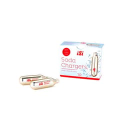 iSi North America CO2 Soda Siphon Chargers, 8.4g Carbon Dioxide - Compatible with Classic SodaMaker & Stainless Steel Soda Siphon, Recyclable Gold Cartridges, Made in Austria (10-Pack)