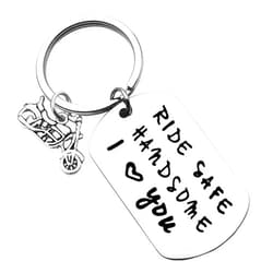 Vadaka Biker Gift Ride Safe Keychain Motorcycle Keychain Jewelry Valentine's Day Keychain New Driver Gift Couple Gift for Boyfriend Husband Christmas Anniversary Birthday Gift for Biker Couple Keychain