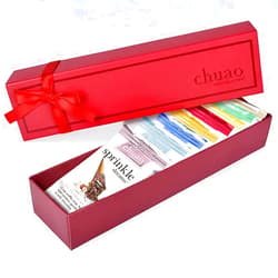 Chuao Chocolatier Taste the Joy Assorted Mini Gourmet Chocolate Bars Gift Box | Milk and Dark Chocolate Flavor Variety Sampler For Birthday, Mother’s and Father’s Day, Thank you, Corporate Gift Baskets | 8 Bars