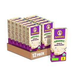 Annie’s Annie's Organic Macaroni and Cheese, Shells and White Cheddar, 6 oz (Pack of 12)