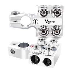 Vgate 8-Way Lead Acid Battery Terminal Connector, AGM Post Terminal Ends, 8AWG up to 4/0(XL) AWG Gauge, Positive & Negative for SAE/DIN/EN Tapered Top Post