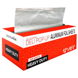 Stock Your Home 12” Ultra Heavy Duty Pop Up Deli Aluminum Foil Sheets, 500 Count Pre-Cut Foil Sheets, Heavy Duty Foil for Restaurant, Disposable Foil for Food, Tin Foil Sheets for Burrito, Hot Dog or Sandwich