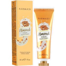 FARMASi Hand Cream Almonds with Milk, 30ml/1.01flOz - Nourishing, Hydrating, Smooths, Protects Dry Hands, Daily Use, Skincare, Almond Extract, Milk, Moisturizing, Soft and Smooth Hands, Hand Care