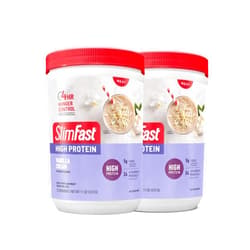 SlimFast Advanced Nutrition High Protein Meal Replacement Smoothie Mix, Vanilla Cream, Weight Loss Powder, 20g of Protein, 12 Servings (Pack of 2) (Packaging May Vary)
