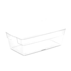 Sterilite 6 Qt Storage Box, Stackable Bin with Lid, Organize Shoes, Crafts in Home, Office, School, Closet, Clear with White Lid, 1-pack