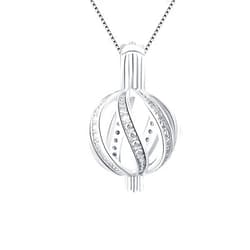 LGSY Twisted Ball Cage Pendants for Pearl Jewelry Making Sterling Silver, Design Pearl Cage Pendants for Women