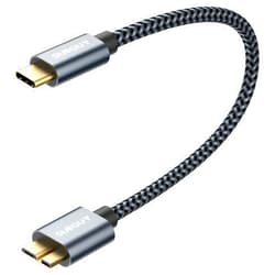 SUNGUY 10Gbps Micro B to USB C Hard Drive Cable 1FT, USB 3.1 USB C to Micro B, High-Speed External Hard Drive USB C Cable for iPhone 16 15 Pro/Pro Max, MacBook Pro/Air, WD Toshiba Westgate Seagate