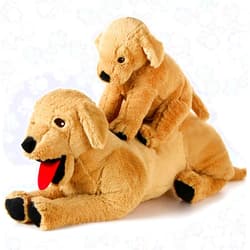 Civaner 2 Pcs Dog Stuffed Animals Plush, Soft Cuddly Golden Retriever Plush Toys Large Stuffed Dog Toy Stuffed Animals Puppy Dog Toys for Birthday Party, Mother's Day,27.6 Inch and 13.8 Inch(Composite Style)