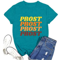 Ascrazy Women German Oktoberfest Shirts Funny Letter Print Prost T-Shirt Oktoberfest Party Tee Tops