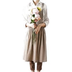 SF-ZXTINP Cotton and linen Kitchen Cooking Aprons Dress for Women with Pockets Cute for Baking Painting Gardening Cleaning