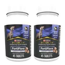 Fortiflora Purina Pro Plan Veterinary Supplements FortiFlora Chewable Dog Probiotic Supplement Tablets - 45 ct. Canister (Pack of 2)