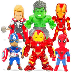 Thcbme Cake Topper，Superhero Party Supplies， Superhero Theme Birthday Party Decoration Kit, Cake Decoration，Cake Topping Birthday Party Article Gifts.6pcs