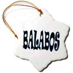 3dRose 3 inch Snowflake Porcelain Ornament - Balabos. Male. Head of Household. Yiddish. White and Black. Jewish Sayings
