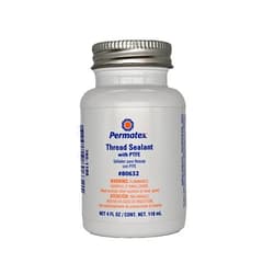 Permatex 80632 Thread Sealant with PTFE, 4 oz. , White