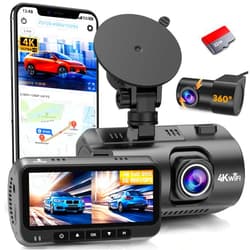 DoHonest Dash Cam Front and Rear: 4K Easy Setup Car Camera Built-in GPS 5G WiFi - Clear Night Vision Dash Camera with 3.16