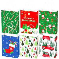 Riccioofy Christmas Gift Bags - 12 Pack Christmas Bags for Gifts - Large Christmas Gift Bags | Christmas Gift Baskets | christmas Treat Bags - Christmas Goodie Bag - Christmas Gifts for Kids Men Women