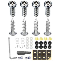 Zlirfy Anti Theft License Plate Screws,Tamper Resistant Licence Plate Kit,for Front Rear Frame Holder Mounting 1/4