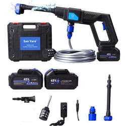 San Yare Cordless Pressure Washer - 970PSI Portable Pressure Washer with Battery Powered Pressure Washer, 6-in-1 Nozzle for Car/Fence/Garden/Floor/Yards.