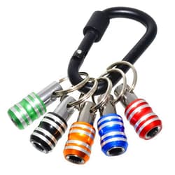 T-HOT 1/4inch Hex Screwdriver Bits Holder Extension Bar Drill Screw Adapter Keychain Quick Release Portable Bit Holder