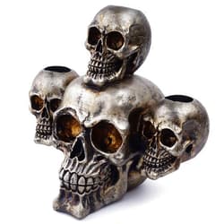 Kocris Casa Skull Candlestick Candle Holder Halloween Party Gothic Candleabra Décor Decoration Skeleton Day of The Dead Heads Scary Decorative