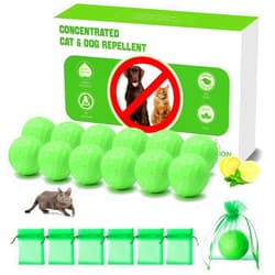 MAGIC CAT Cat Repellent Outdoor, 12 Pack Peppermint Oil Cat Deterrent Indoor for Home to Protect Furniture Curtain Pet Family Safe, Dog Repellent to Keep Feral Cats Stray Dogs Out of Yard Garden Lawn