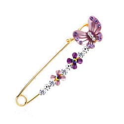 VEPYCLY Women Fashion Rhinstone Crystal Pins Jewelry Butterfly Brooches Breastpin Catch Scarf,Lapel or Collar
