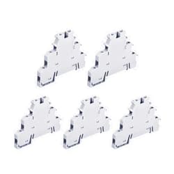 MECCANIXITY DIN Rail Mount Three-Level Terminal Blocks Screw Type 28-14AWG Grey DIKD1.5 Pack of 5