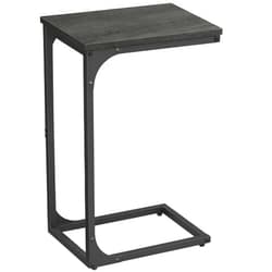 VASAGLE C-Shaped End Table, Small Side Table for Couch, Sofa Table with Metal Frame for Living Room, Bedroom, Bedside, Misty Gray and Black
