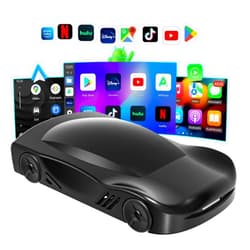 LERANDA Wireless CarPlay Adapter with Disney+ Netflix YouTube Google Play, Wireless Android Auto Adapter for OEM Wired Carplay Cars, Magic Box Carplay Ai Box,Plug&Play,TF Card,Mirroring,iPhone/Android