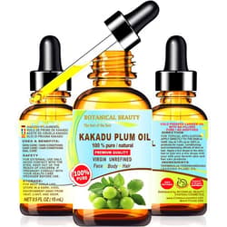 Botanical Beauty Australian KAKADU PLUM OIL 100% Pure Natural Virgin Unrefined Cold-pressed carrier oil 0.5 Fl oz 15 ml For Face, Skin, Body, Hair, Lip, Nails