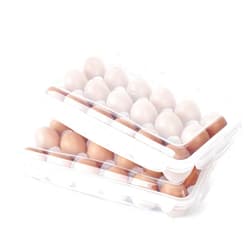 HAKSEN 2 Pack Egg Cartons Reusable, Plastic Egg Holder Camping Covered Egg Holders For Refrigerator Clear Egg Storage Container with Lid for 36 Eggs