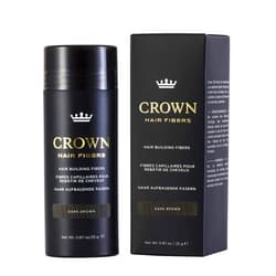 CROWN HAIR FIBERS CROWN Hair Building Fibers for Fine & Thinning Hair (DARK BROWN) - Instantly Create Thicker Fuller Looking Hair - Best Natural Keratin Hair Loss Concealer - 10 Shades for Men & Women (0.87oz)