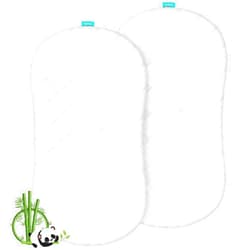 Biloban Bassinet Mattress Protector, Universal Fit for Halo Bassinest Swivel and Hourglass/Oval Bassinet Mattress, Ultra Soft Waterproof and Breathable, 2 Pack