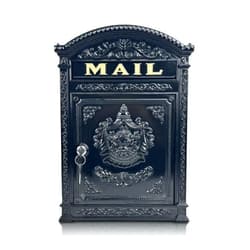 Linton Arts Vintage Mailboxes for Outside, Large Cast Aluminum Locking Mailbox, Weatherproof Metal Mail Boxes for House Outside, Decorative Mailbox Wall Mount for Home Outdoor(12.28