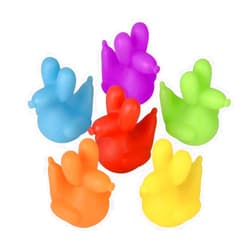 Nikki's Knick Knacks Balloon Dog Rubber Ducks - Balloon Animal Toys - Party Favors, Reward Chest, Treasure Chest, Goodie Bags, Bath Toys - 6 Piece