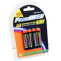 Power 2000 Power2000 XP4AAA-11 1150mAh NiMH AAA Rechargeable Batteries (4 Pack)