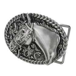 Ivory Falcon Western Horse Belt Buckle Silver