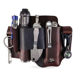 Sayram ST1 Leather Multitool Sheath - EDC Belt Organizer for Leatherman Tools, Flashlight, Pen, and Keychain Clip, Durable and Stylish, Great for Work and Daily Use, Ideal Gift for Men