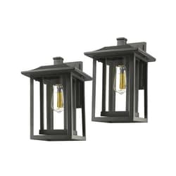 Beionxii Outdoor Light Fixture, Dusk to Dawn Exterior Wall Mount Lantern Outside Lights for House Porch Patio, Black Cast Aluminum w/Clear Glass (13.5
