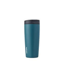 Owala SmoothSip Slider Insulated Stainless Steel Coffee Tumbler, Reusable Iced Coffee Cup, Hot Coffee Travel Mug, BPA Free 20 oz, Grey/Blue (High Dive)