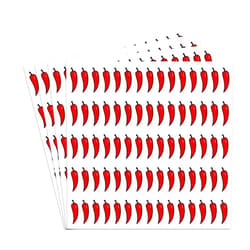 dealzEpic - Red Chili Pepper Stickers - Self Adhesive Peel-and-Stick Spicy Level Indicator Labels