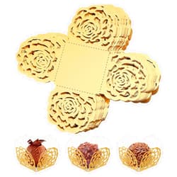 TOYANDONA 50Pcs Paper Truffle Wrappers Truffle Wrap Liners, Small Flared Paper Baking Cups Cupcakes Muffin Case Trays for Baby Shower Wedding Birthday