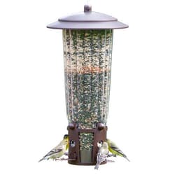 Perky-Pet 334-1SR Squirrel-Be-Gone Max Large Wild Bird Feeder with Flexports, Squirrel Proof Bird Feeder with Weight-Activated Perches - 4LB Seed Capacity