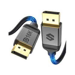 Silkland DisplayPort Cable 2.1 [VESA Certified], DP 2.1 Cable [16K@60Hz, 8K@120Hz, 4K@240Hz 165Hz 144Hz] 40Gbps HDR, HDCP DSC 1.2a, Compatible FreeSync G-Sync Gaming Monitor 4090 7900xtx, 6.6FT
