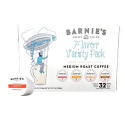 BARNIE'S COFFEE TEA CO. Barnie's Coffee Pods with Santa's White Christmas, Southern Pecan, Creamy Buttery Caramel, and Crème Brûlée, Assorted Variety Pack, 32 Count