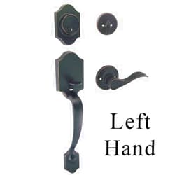 Designers Impressions Valhala Oil Rubbed Bronze Handleset with Kingston Interior LH (We Key Lock Orders Alike for Free)
