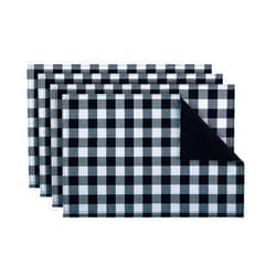 Achim Home Furnishings Buffalo Check Reversible Place Mats, 4 Pack, Black & White - 12