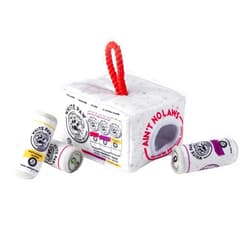 Haute Diggity Dog White Paw Interactive Activity House, Plush Designer Dog Toys with Interactive Squeaker, Stimulating Pet Enrichment, Machine-Washable & Safe Materials for All Breeds, One Size