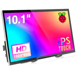 HAMTYSAN 10.1 Inch Raspberry Pi Touchscreen Monitor, 16:9 IPS LCD Display FHD 1024×600 Portable HDMI Monitor, Compatible with Raspberry Pi/Jetson Nano/Laptop/PC/Wins 11/10/8/7, Driver Free